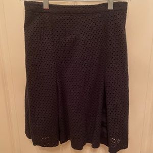 Saks Black Skirt with Overlay & Hip Pleats Size 2